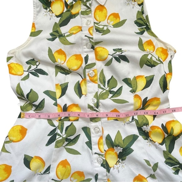Chetta B 1950s Inspired Lemon Print Button Down Dress sz 6 - Picture 10 of 13